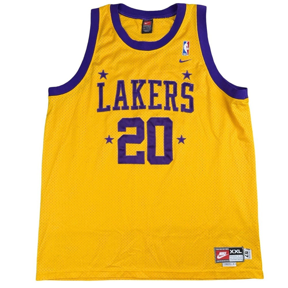 Nike Team Los Angeles Lakers Gary Payton 20 Jersey XXL Yellow NBA Sewn
